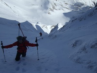 Eisenerzer Reichenstein über NO-Rinne, Abfahrt Rote Rinne