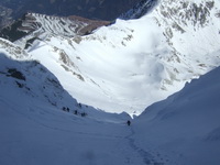 Eisenerzer Reichenstein über NO-Rinne, Abfahrt Rote Rinne