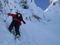 Eisenerzer Reichenstein über NO-Rinne, Abfahrt Rote Rinne