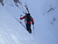 Eisenerzer Reichenstein über NO-Rinne, Abfahrt Rote Rinne