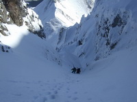 Eisenerzer Reichenstein über NO-Rinne, Abfahrt Rote Rinne