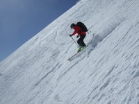 Eisenerzer Reichenstein über NO-Rinne, Abfahrt Rote Rinne