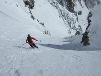 Eisenerzer Reichenstein über NO-Rinne, Abfahrt Rote Rinne