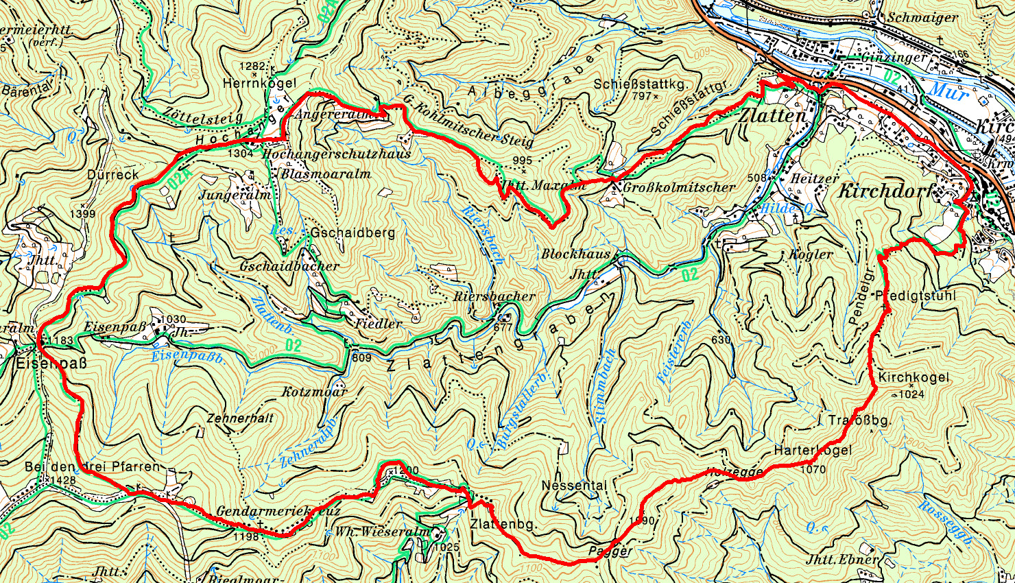 Trailrunning Zlatten - Predigtstuhl - Eisenpass - Hochanger - Zlatten