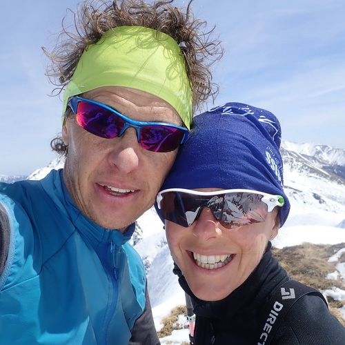 Barbara und Peter nach der Durchsteigung der Kettentalkogel NW Rinne