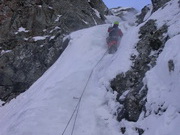 2. Seillänge mit viel Spindrift
