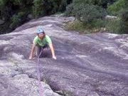 Andy in der 3. Seillänge der Route'Spalma', 6a