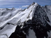 Piz Bianco u. Piz Bernina vom Piz Morteratsch gesehen