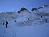 Piz Glüschaint 3593m, Nordflanke und über oberen Nordgrat