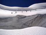 Piz Glüschaint 3593m, Nordflanke und über oberen Nordgrat