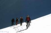 Piz Glüschaint 3593m, Nordflanke und über oberen Nordgrat