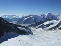 Aletschgletscher mit Aletschhorn, Blick auf den Konkordia-Platz