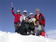 Gipfelglück auf der La Muongia Barbara, Brigitte, Andi, Bärbel, Peter, Hans