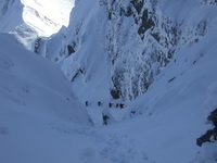 Eisenerzer Reichenstein über NO-Rinne, Abfahrt Rote Rinne