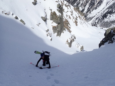 Barbara im unteren Teil der Kettentalkogel NW Rinne