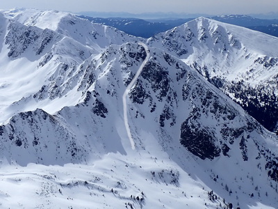 Der Knaudachkogel vom Gr. Griesstein aus betrachtet, mit eingezeichneter Route