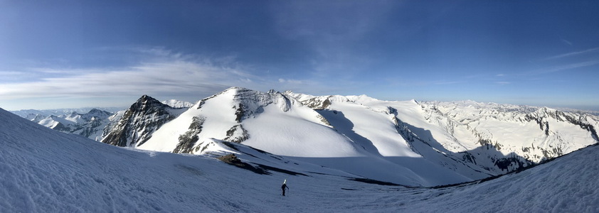 Skitour Großes Wiesbachhorn über Hochgrupberkees, Klockerin und Hinterer Bratschenkopf