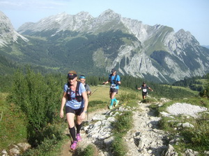 Kurz vor der Falkenhütte Blick Richtung Lackenkarkopf und Kuhkopf